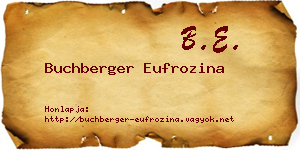 Buchberger Eufrozina névjegykártya